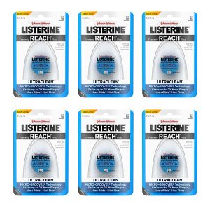 Listerine Ultraclean Dental Floss, Oral Care, Mint-Flavored, 30 Yards (Pack of 6)