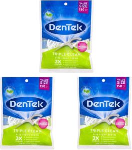 Dentek Triple Clean Floss Picks, 150 Count (Pack of 3)