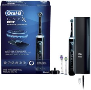 Oral-B GENIUS X Electric Toothbrush With 3 Oral-B Replacement Brush Heads & Toothbrush Case